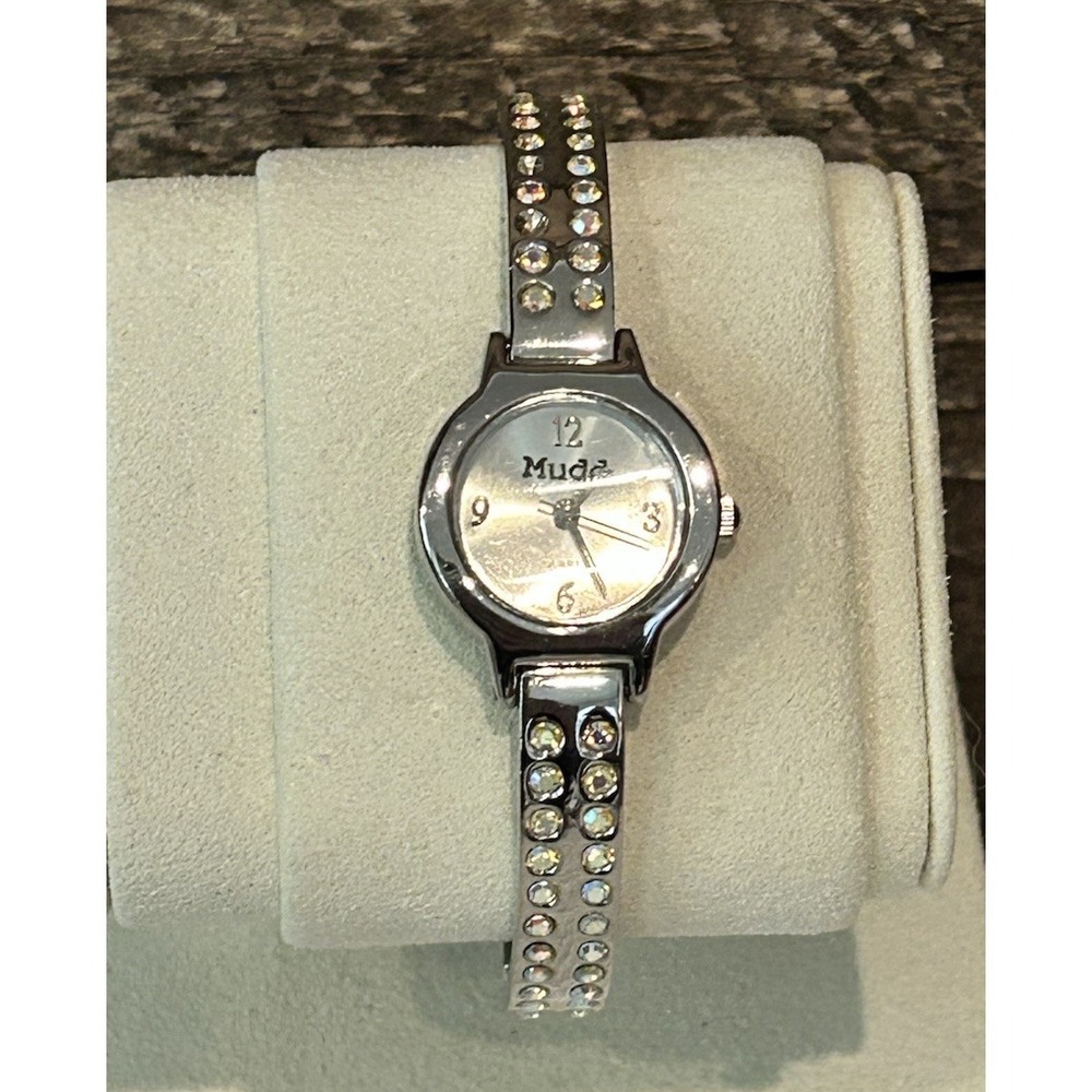 Mudd Watch Y2K Women‎ Silver Tone Crystal Bling Rhinestone Works